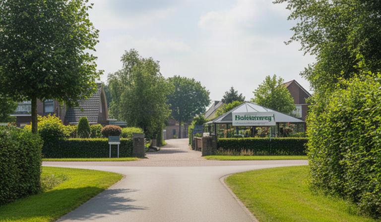 Straatbeeld van de Holterweg in Schinnen met groene bermen en herkenbare toegang tot de tuinservice