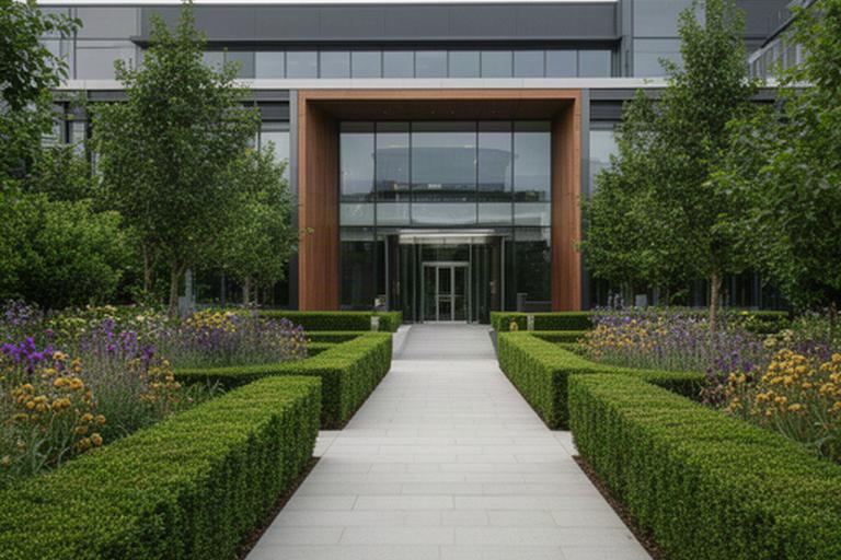 Verzorgd groen rond kantorenpark De Heugde met vaste hagen en representatieve entree